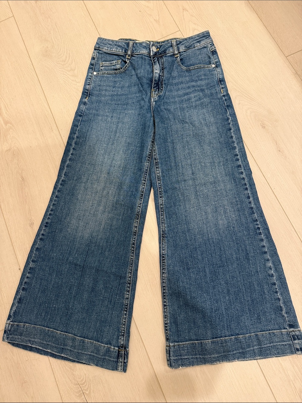 Anthropologie Pilcro Wide Leg Blue Denim Jeans SZ 28